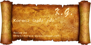 Korecz Győző névjegykártya